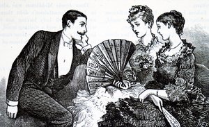 扇子を使う裕福なお嬢さん。 作： Mary Ellen Edwards