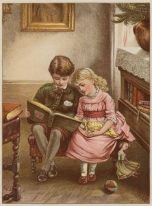 男の子と女の子の本を読んで（クロモリト） 作： Mary Ellen Edwards