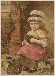 子猫を持つ少女（クロモリト）