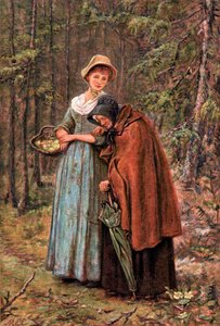 緑の葉とセア」1887年 作： Mary Ellen Edwards