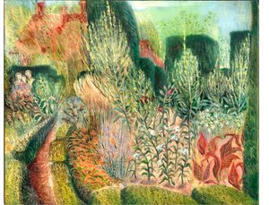 Great Dixter: Topiary and paths, 2003 (油彩) 作： Mary Kuper