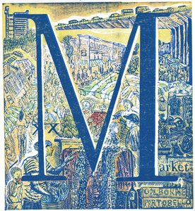 市場：ポートベローとゴルボーン・ロード、2015年（ビニール彫刻とコラグラフ） 作： Mary Kuper