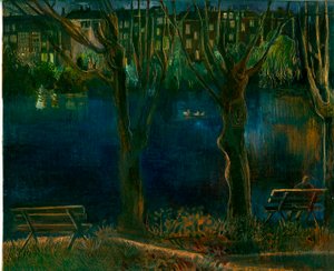 池; South End Green、2011年（船上油） 作： Mary Kuper