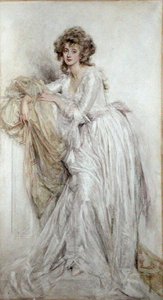 エドワーディアン・レディ」（水彩・紙） 作： Mary L. Gow