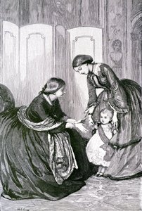 女王と彼女の小さな孫のプロイセンのウィルヘルム王子、c。 1880 作： Mary L. Gow