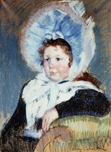 非常に大きなボンネットとダークコートを着たドロシー、1904年頃 作： Mary Cassatt