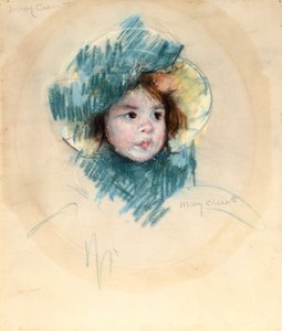 Head Of Margot (pastel sobre papel avergoado branco)
