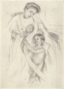 Olhando para um espelho de mão #3 (tinta) 作： Mary Stevenson Cassatt
