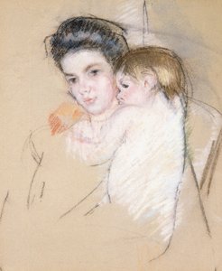 母と裸の子、