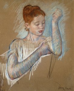 ロンググローブ、1889 作： Mary Cassatt
