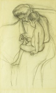 ペディキュア、1908年頃 作： Mary Cassatt