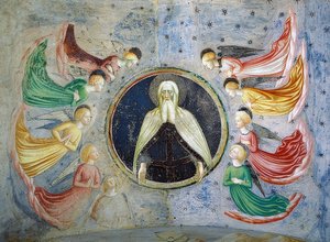 天使に囲まれた父なる神。 1435年