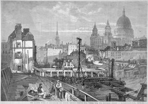 1864年、ロンドンのブラックフライアーズ橋 作： Mason Jackson
