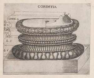 Speculum Romanae Magnificentiae:コリント式台座、約1537年、約1537年 作： Master GA