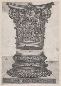 Speculum Romanae Magnificentiae:装飾が施された柱頭と台座 1537年頃 作： Master GA