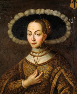 スウェーデン王グスタフ 1 世の妹、マルガレータ エリクスドッター ヴァーサ 1497 ～ 1536 年の肖像画。 作： Master Hillebrandt