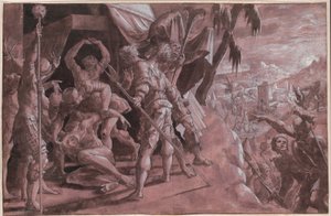 ホロフェルネスの遺体を発見する兵士 作： Master Of The Liechtenstein Adoration