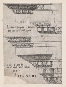 Speculum Romanae Magnificentiae:コリント式エンタブラチャー、1537年、1537年 作： Master PS