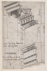 Speculum Romanae Magnificentiae:ローマ、トラヤヌスのフォーラムからのエンタブラチャー、1537年。 作： Master PS
