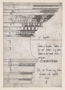 Speculum Romanae Magnificentiae:ローマのカストルとポリュックス神殿のエンタブラチャー、1537年、1537年 作： Master PS