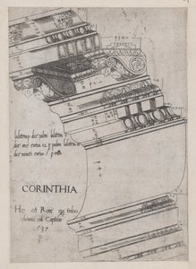 Speculum Romanae Magnificentiae:ローマのヴェスパシアヌス神殿のエンタブラチャー、1537年、1537年 作： Master PS