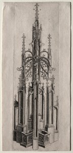 ゴシック様式の噴水のデザイン、c. 1470年。 作： Master W with the Key
