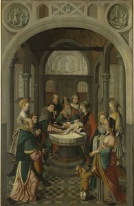 キリストの割礼を伴う祭壇画のパネル、裏面にはキリストの復活 作： Master of Alkmaar (attributed to)
