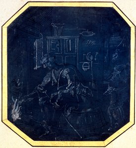 火の前の放蕩息子、16世紀初頭。 作： Master of Antwerp
