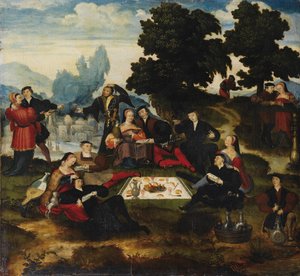 草上の昼食、1535～1540年頃 作： Master of Brunswick,