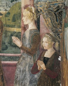 Italy, Piedmont Region, Alessandria Province, Serralunga di Crea, Sacro Monte di Crea, Sanctuary of Santa Maria Assunta, Chapel of St Margaret of Antioch, Fresco depicting Paleologo and Bernarda di Bosse   1462992   ja       japanese Successfully Translate 作： Master of Crea