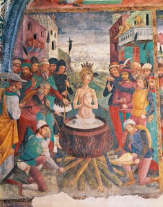 Itália, Região do Piemonte, Província de Alexandria, Serralunga di Crea, Sacro Monte di Crea, Santuário de Santa Maria Assunta, Capela de Santa Margarida de Antioquia, Paixão de Santa Margarida de Antioquia
