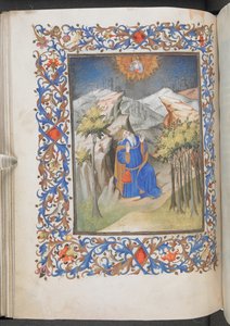 祈るダヴィデ（アンジュー時間）、エガートン1070年、f.44v（ヴェラム 作： Master of Egerton