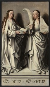 聖アン祭壇画の聖人オッティリアとセシリアのパネル、1503-1506年頃 作： Master of Frankfurt