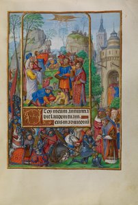 天からマナを集めるイスラエル人 作： Master of James IV of Scotland