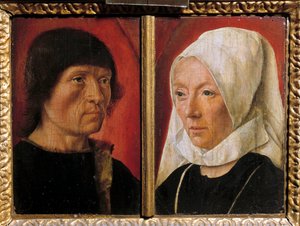 男性と彼の妻の肖像画。 カップルの表現（二重の肖像画）。 マスター・ド・サン・ジル（1490年から1510年に活動）、フランスの学校による絵画