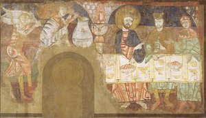 カナの結婚、1150年頃（キャンバスに取り付けられたフレスコ画） 作： Master of San Baudelio de Berlanga
