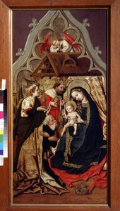 マギの礼拝。 マギの礼拝。 オーストリアの画家、リヒテンシュタイン城主（1430年から1450年まで活躍）による1440年頃の絵画。木に油彩。 プーシキン美術館、モスクワ