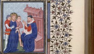 ピラトの時間の本の前のキリスト、1400年代 作： Master of Troyes