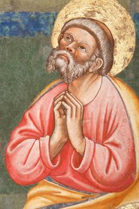 「ペンテコステ」、祈る聖人の詳細、1420年頃（フレスコ画） 作： Master of Vignola