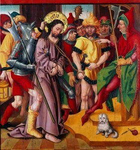 ヘロデ・アンティパスの前のイエス バーデンの謝肉祭壇画のパネル（15世紀） ディジョン、美術館蔵 作： Master of the Baden Carnation