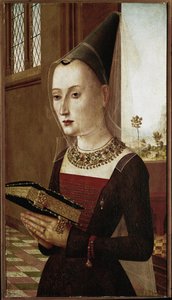 マリア・ボンチアーニの肖像（木に油彩 作： Master of the Baroncelli Portraits