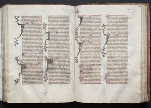 ゴータ・ミサ典書: Fol. 101r、テキスト、c。 1375年。 作： Master of the Boqueteaux