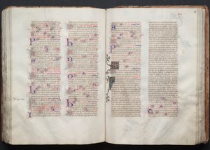 ゴータ・ミサールFol.107r、テキスト、1375年頃。 作： Master of the Boqueteaux