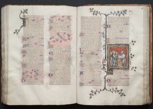 ゴータ・ミサ典書: Fol. 108r、寺院でのプレゼンテーション、c。 1375年。