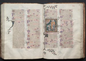 ゴータ・ミサールFol.109v、テキスト、1375年頃。 作： Master of the Boqueteaux