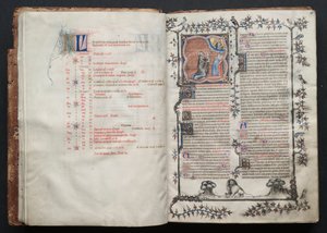 ゴータ・ミサールFol.10v、テキスト、1375年頃。 作： Master of the Boqueteaux