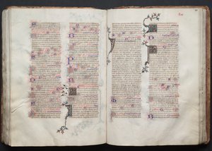 ゴータ・ミサ典書: Fol. 111r、テキスト、c。 1375年。 作： Master of the Boqueteaux