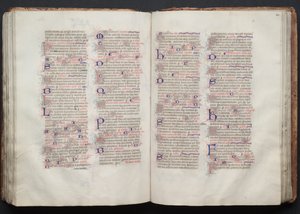ゴータ・ミサールFol.111v、テキスト、1375年頃。 作： Master of the Boqueteaux