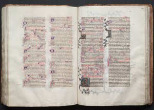 ゴータ・ミサ典書: Fol. 112v、テキスト、c。 1375年。 作： Master of the Boqueteaux