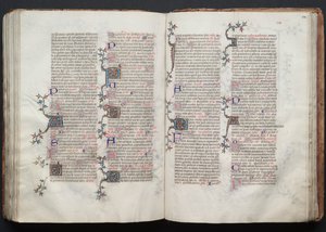 ゴータ・ミサールFol.124r、テキスト、1375年頃。 作： Master of the Boqueteaux